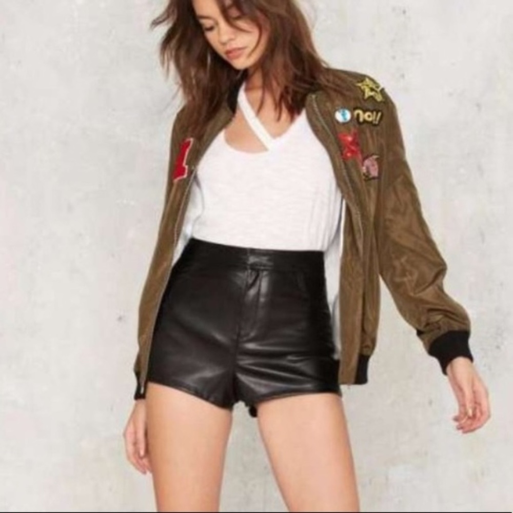 Nasty Gal faux leather shorts